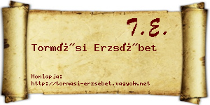 Tormási Erzsébet névjegykártya
